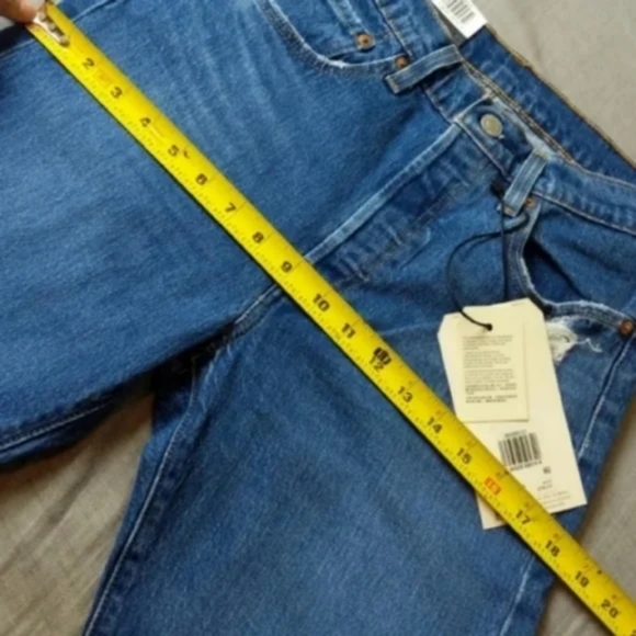 Levi's 501 Crop High Rise Denim Jeans Charleston Fun Straight Leg - Picture 6 of 10